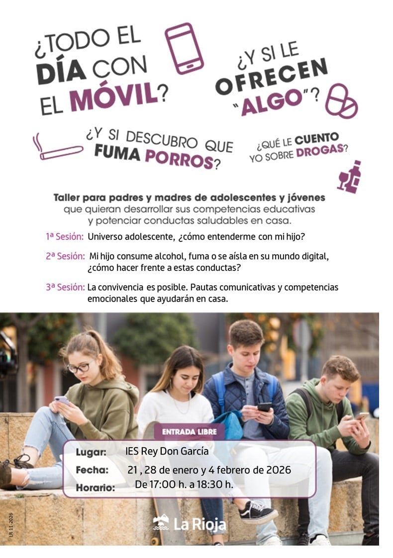 El IES Rey Don García de Nájera organiza un taller gratuito para apoyar a las familias con adolescentes 2