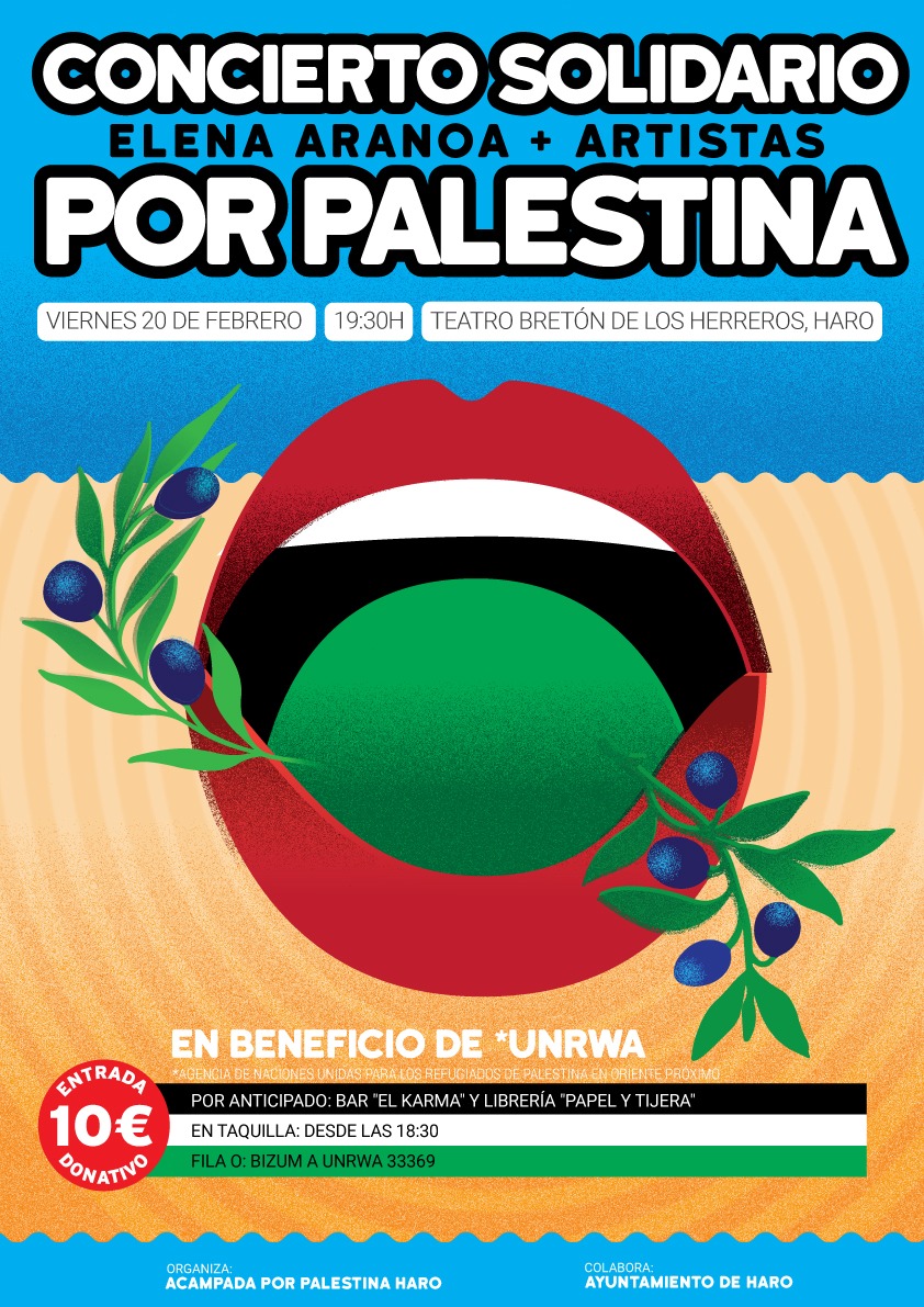 Haro acoge este viernes un concierto solidario por Palestina encabezado por Elena Aranoa 2