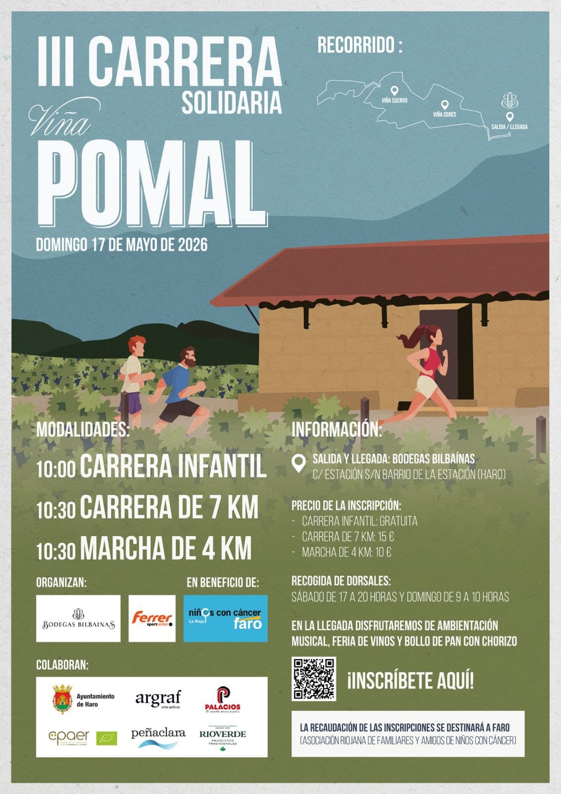 Haro acogerá el 17 de mayo la III Carrera Solidaria Viña Pomal con el reto de 800 participantes 2