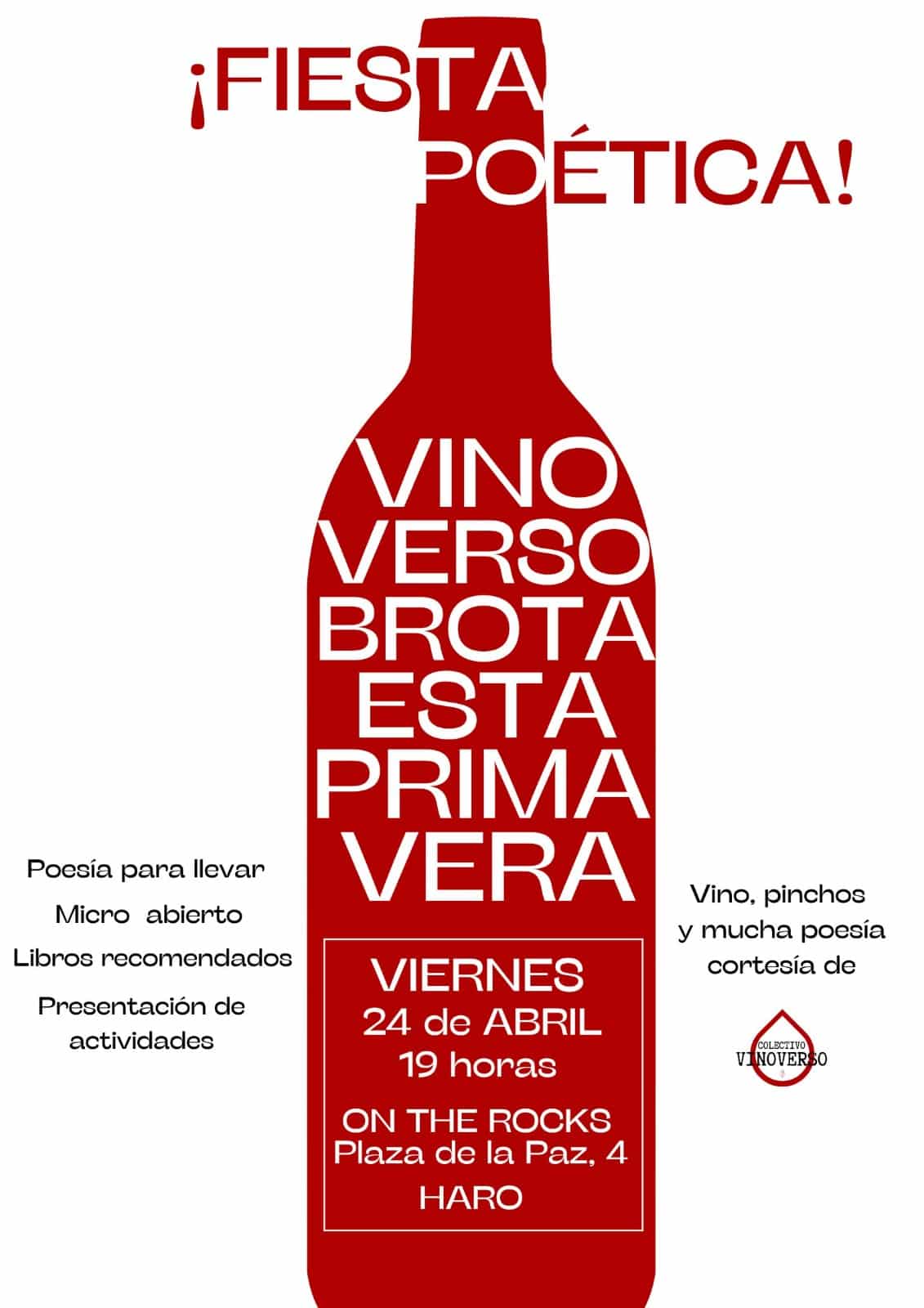 Vinoverso arranca la temporada este viernes 24 de abril con una 'fiesta poética' en Haro 2