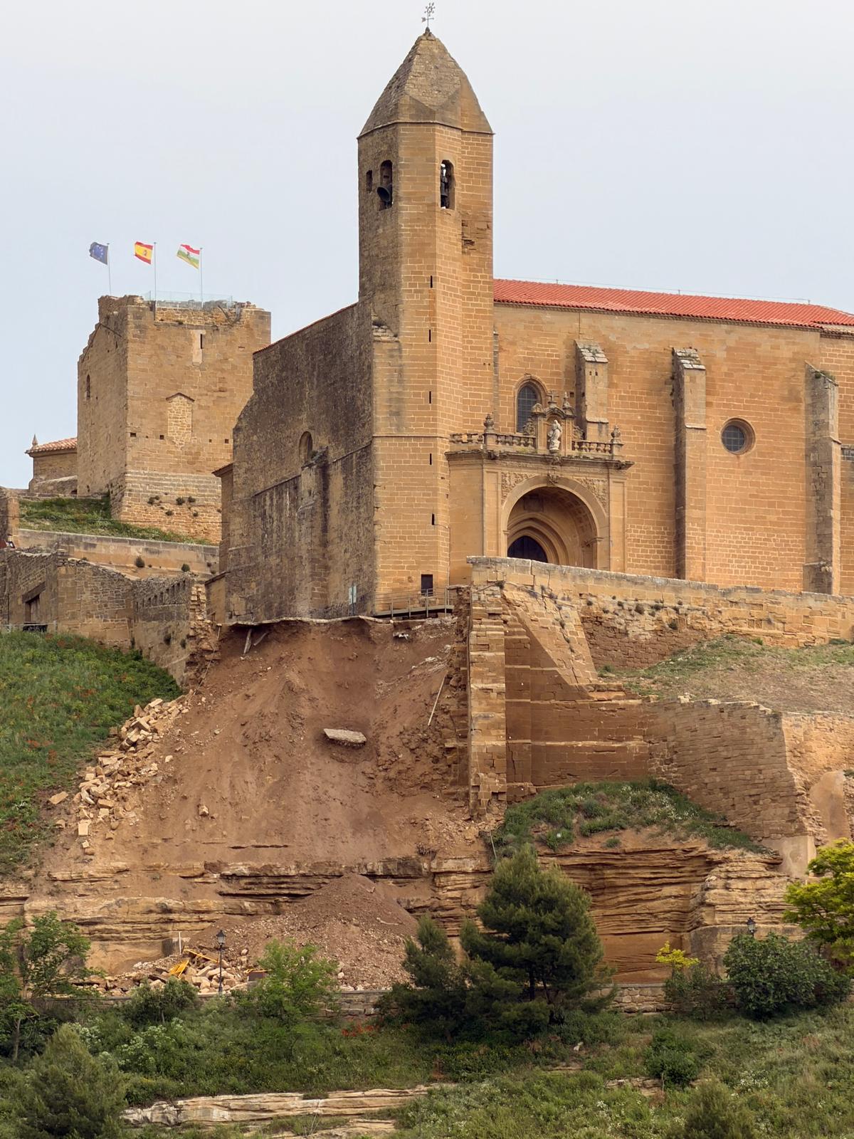 La Rioja activa el nivel 1 de Protección Civil por el desprendimiento en la muralla del Castillo de San Vicente 2