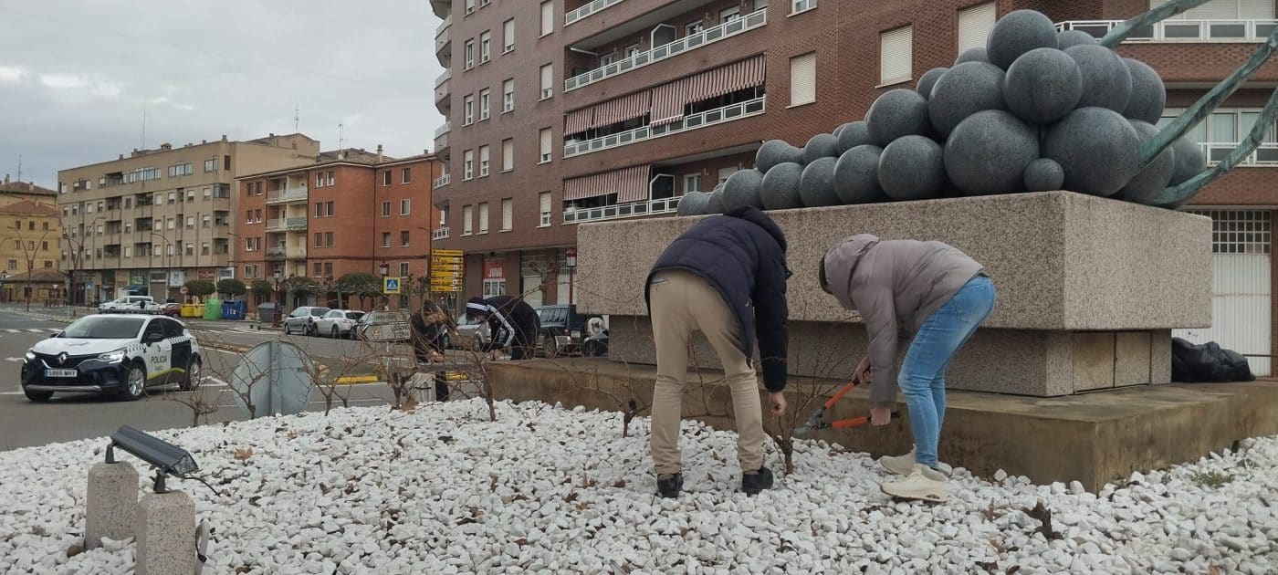 Alumnado de Vitivinicultura del Cossío participa en la poda de vides urbanas en Haro