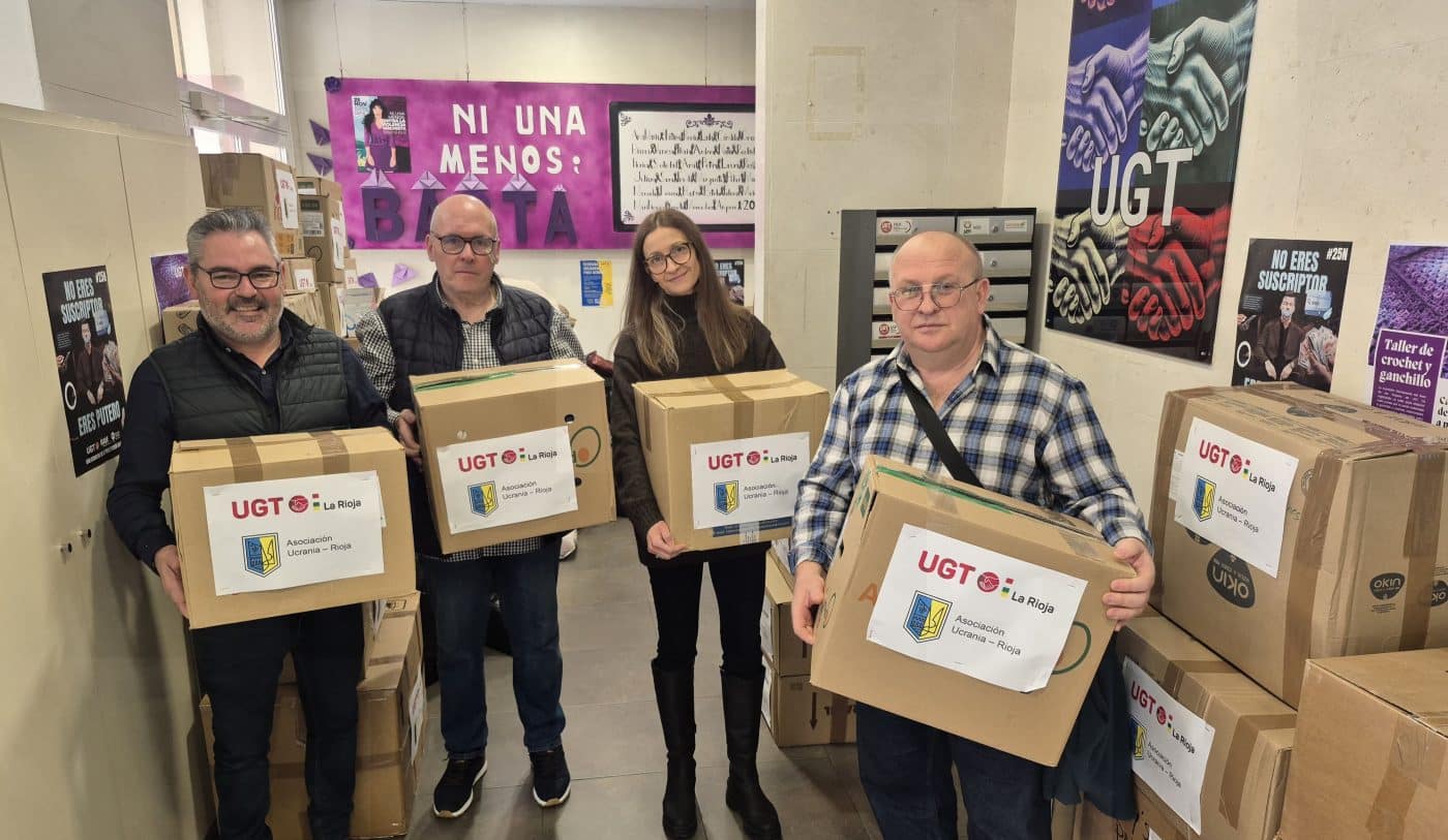 UGT La Rioja envía una tonelada de ayuda humanitaria a Ucrania ante el frío extremo