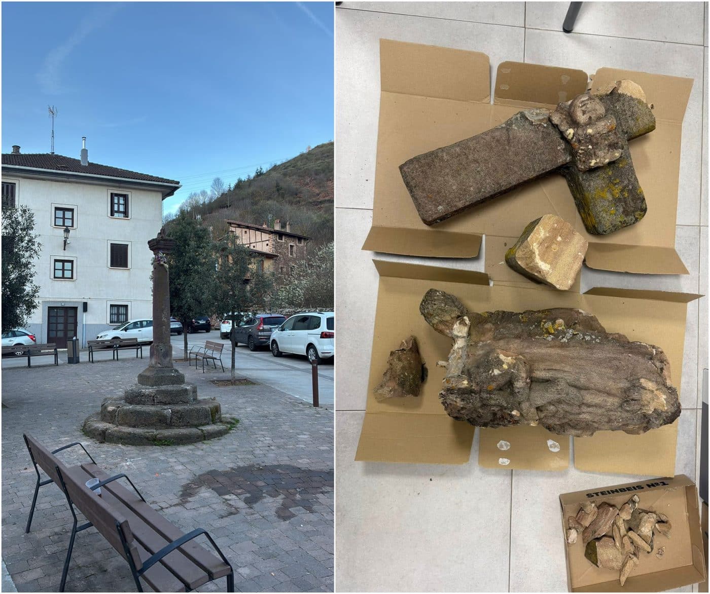 “Grave acto vandálico” provoca daños en la Cruz de San Lázaro en Ezcaray