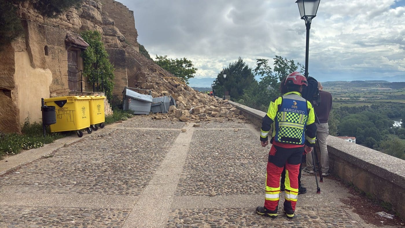 La Rioja activa el nivel 1 de Protección Civil por el desprendimiento en la muralla del Castillo de San Vicente